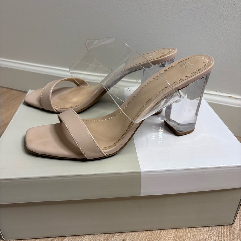 BP Nordstrom Nude and Clear Heels